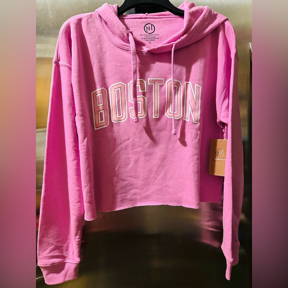 Neighborhood Vibrant Pink Boston Hoodie